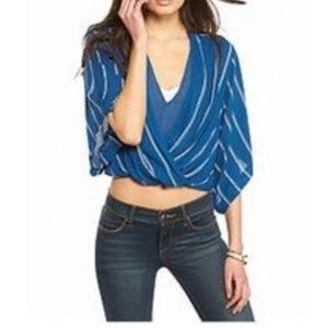 Free people cropped Poncho-like top